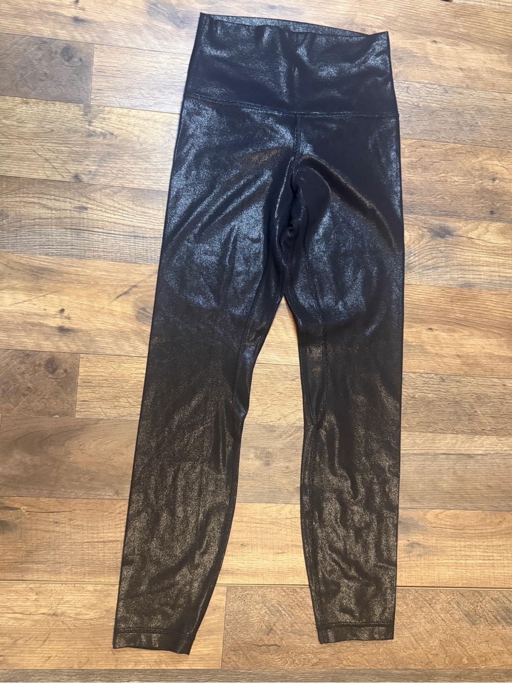 Lululemon Align HR Leggings 25" *Shine Black Metallic Foil - Size 4